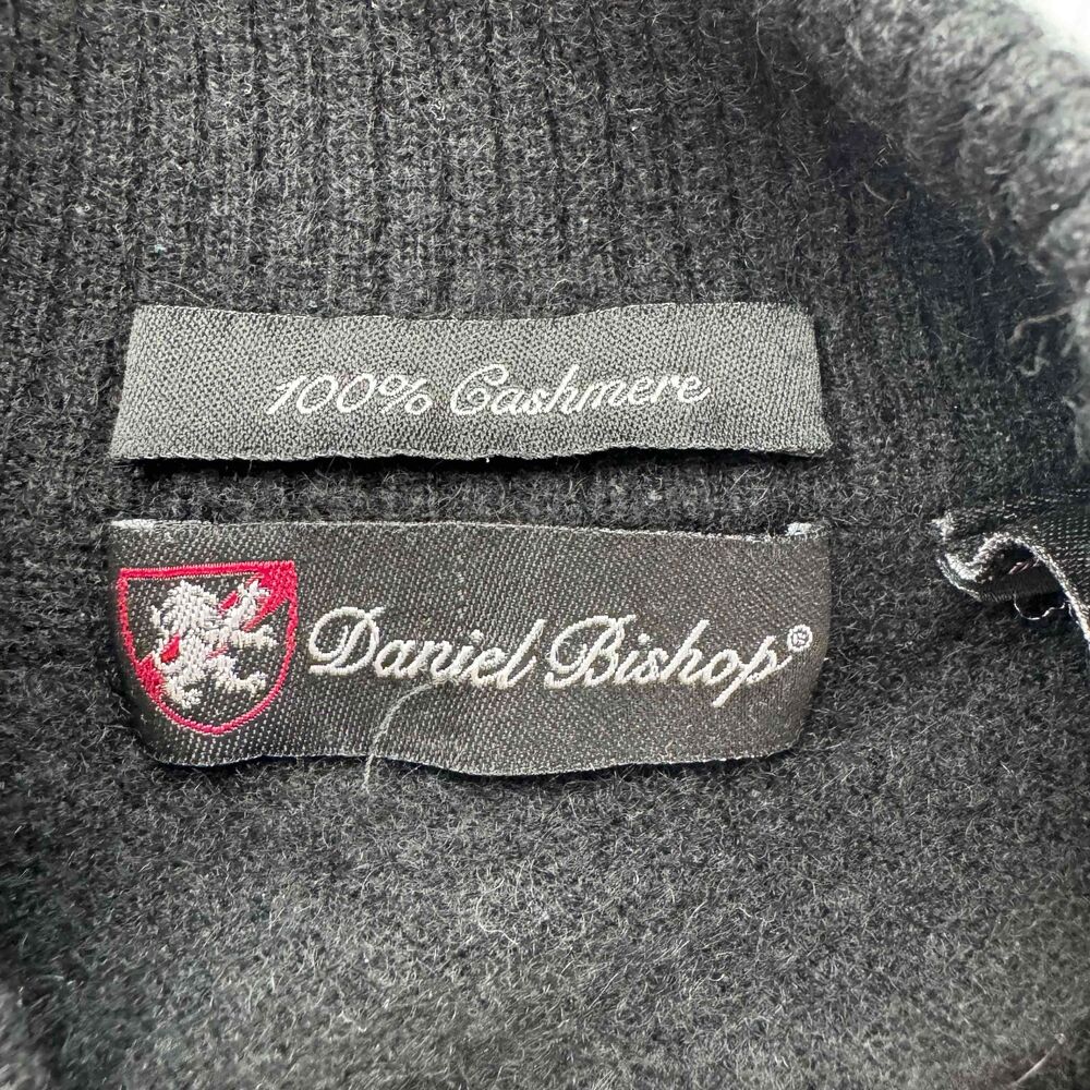 Daniel Bishop Black Cashmere Quarter Zip Pullover Basic Sweater Long Sleeve XL - Picture 10 of 13